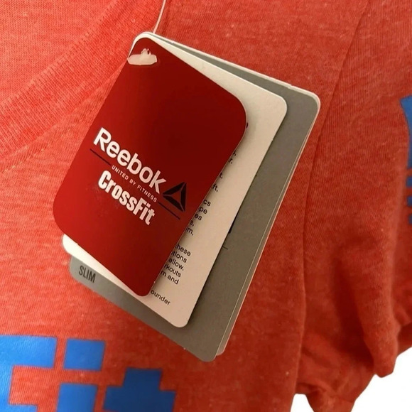 REEBOK women XS,SM CrossFit graphic crew Fef red tee shirt AJ1776. - Picture 10 of 11